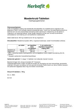 Moederkruid-tabletten 210 tabletten