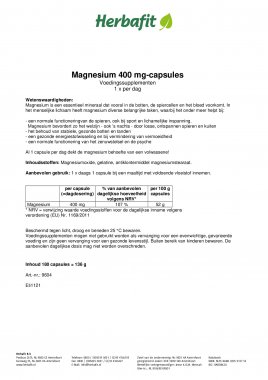 Magnesium 400 mg capsules 137 g