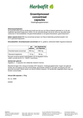 Groenlipmossel concentraat capsules 180 g