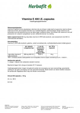 Vitamine E 400 I.E.-capsules 143 g