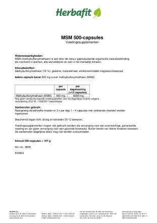 MSM-500-capsules 168 g