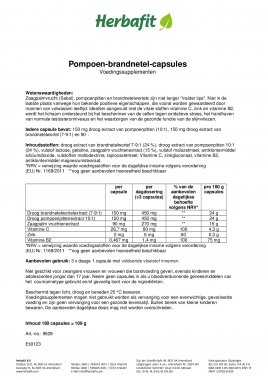 Pompoen-brandnetel-capsules 63 g