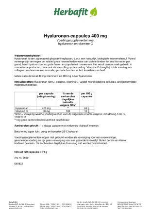 Combiverpakking Hyaluronan-capsules  400 mg + Hyaluronan-verzorgingsfluïdum