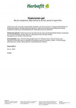 Hyaluronan-gel 250 ml