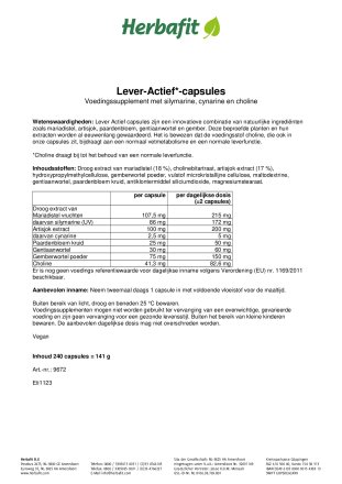 Lever-Actief*-capsules 145 g